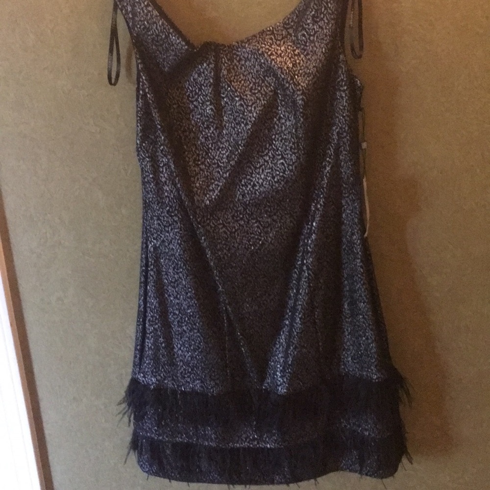 Laundry for WHBM Black silver feather bottom